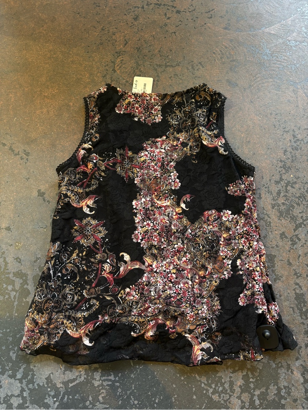 Temptations Black Floral Lace-Trim Ruffle Camisole - Picture 2 of 5